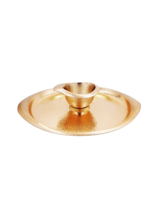 Avalon Pharma Avalon 2 In One Serving Bowl Versatile and Elegant Dual Compartment Bowl Perfect for Serving Snacks Salads Fruits and More Stylish Design for Dining and Entertaining 39X33X7 Cm Gold