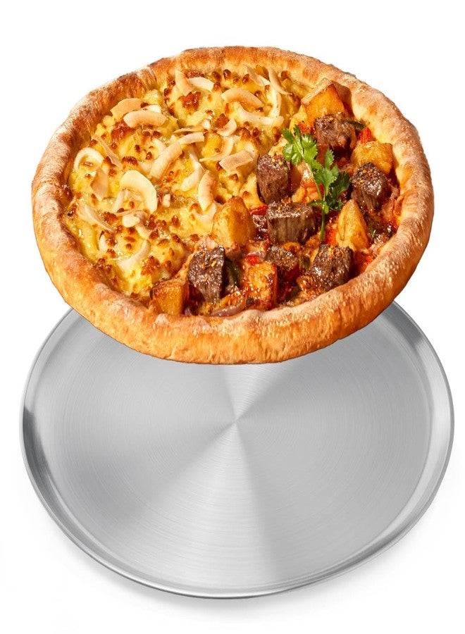 NRAMOOS 17.75 inch Stainless Steel Pizza Pan, Large Round Pizza Pan Tray Easy Clean Tray for Oven - Image 1