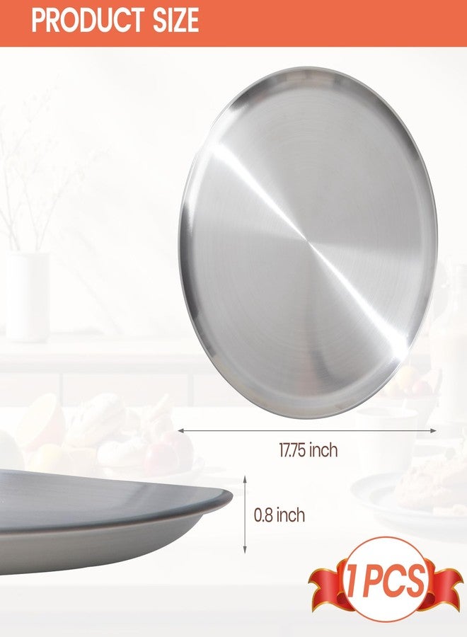 NRAMOOS 17.75 inch Stainless Steel Pizza Pan, Large Round Pizza Pan Tray Easy Clean Tray for Oven - Image 3