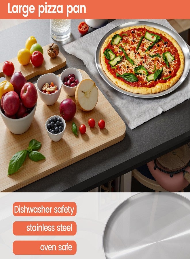 NRAMOOS 17.75 inch Stainless Steel Pizza Pan, Large Round Pizza Pan Tray Easy Clean Tray for Oven - Image 5
