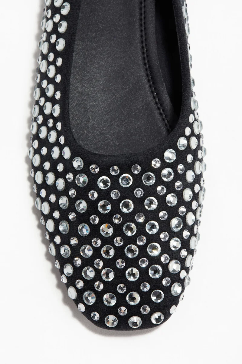 H&M Embellished ballet pumps