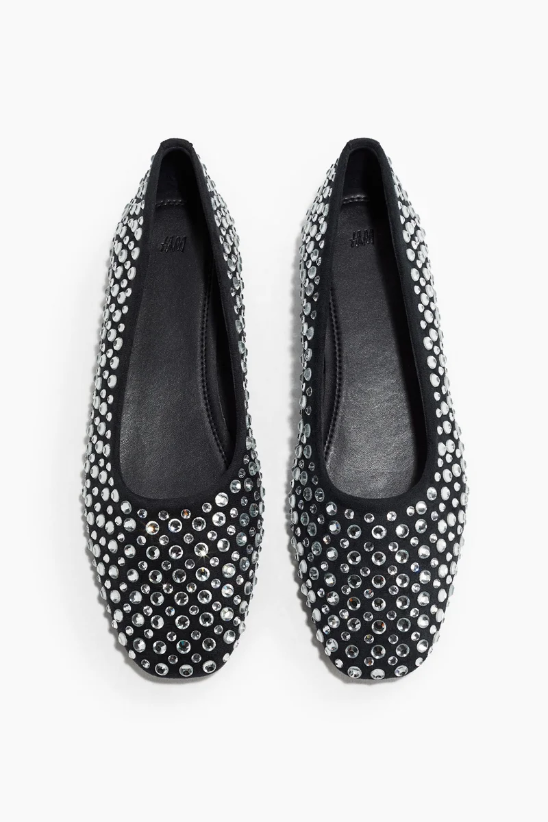 H&M Embellished ballet pumps