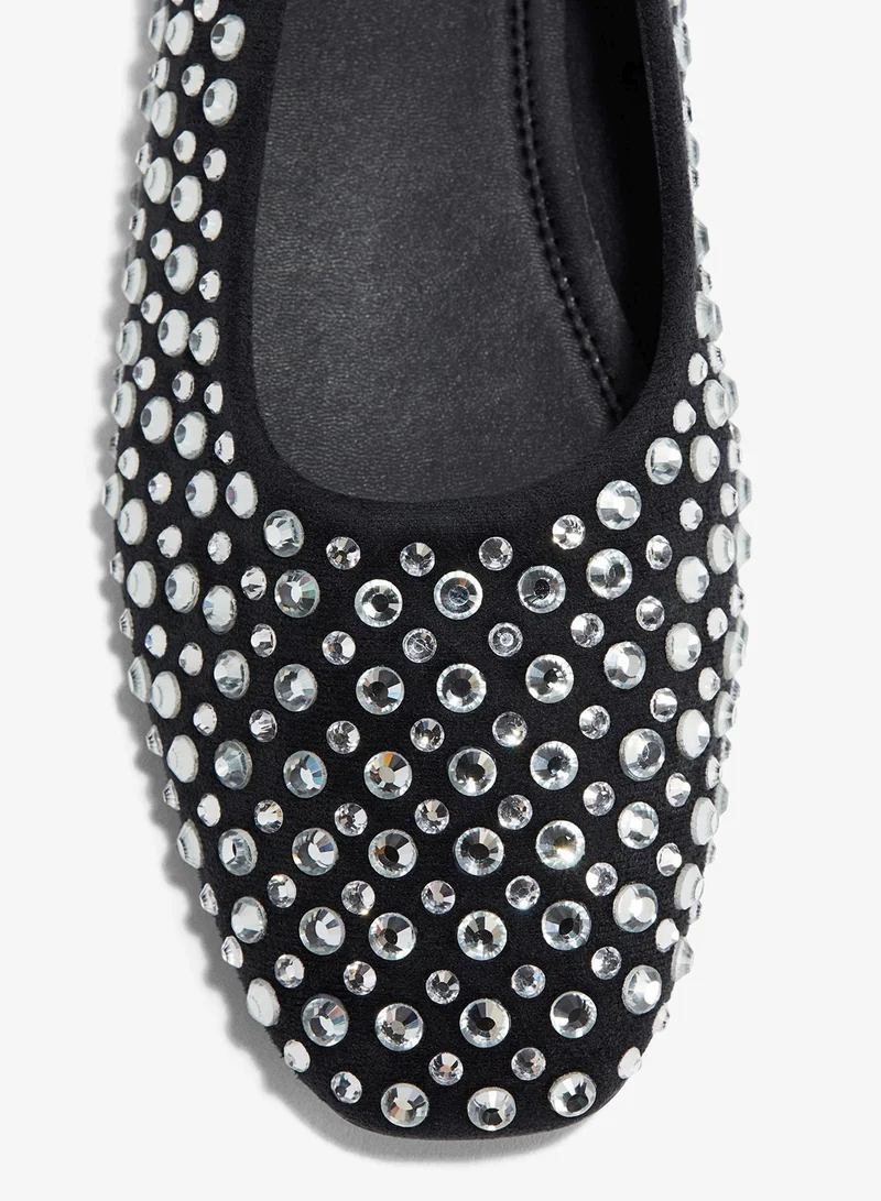 H&M Embellished ballet pumps