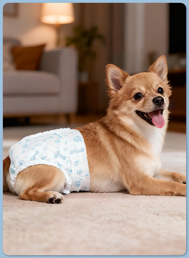 كويفلوكس حفاضات الحيوانات الأليفة للاستخدام مرة واحدة، حفاضات قابلة للتنفس للكلاب الذكور، حفاضات الكلاب فائقة الامتصاص من القماش الناعم، حفاضات للكلاب الذكور، حفاضات مناسبة لتدريب الكلاب على الشبق والتبول المثير وسلس البول، تحتوي على 10 قطع من حفاضات الكلاب الذكور S - Image 3