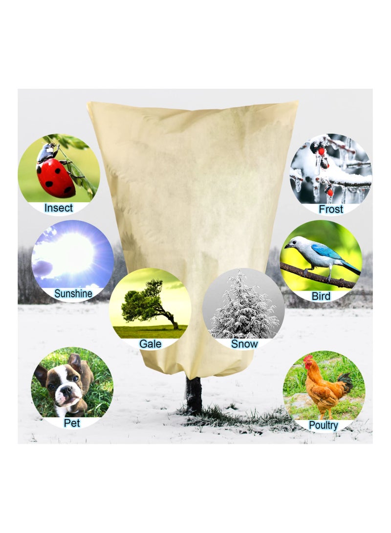SOLARAE Plant Cover, Thicker Winter Oversize Plant Freeze Protection Drawstring Bags Frost Protection, Garden Shrub Jacket with Zipper for Fruit Trees, Easy Adjustment for Cold Weather(80 x 120 cm, 3 Pack) - Image 2