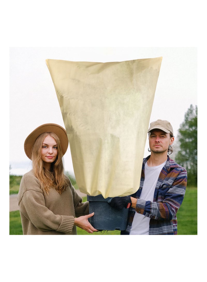 SOLARAE Plant Cover, Thicker Winter Oversize Plant Freeze Protection Drawstring Bags Frost Protection, Garden Shrub Jacket with Zipper for Fruit Trees, Easy Adjustment for Cold Weather(80 x 120 cm, 3 Pack) - Image 5