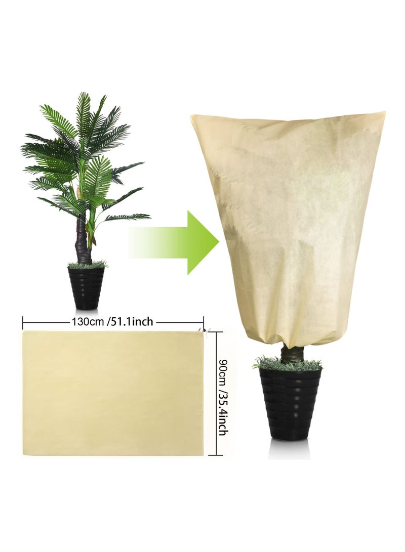 SOLARAE Plant Cover, Thicker Winter Oversize Plant Freeze Protection Drawstring Bags Frost Protection, Garden Shrub Jacket with Zipper for Fruit Trees, Easy Adjustment for Cold Weather(80 x 120 cm, 3 Pack) - Image 3