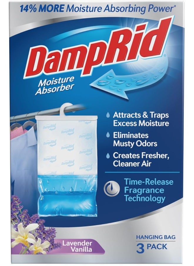 DampRid DampRid Lavender Vanilla Hanging Moisture Absorber, 16 oz., 3 Pack  - Image 1