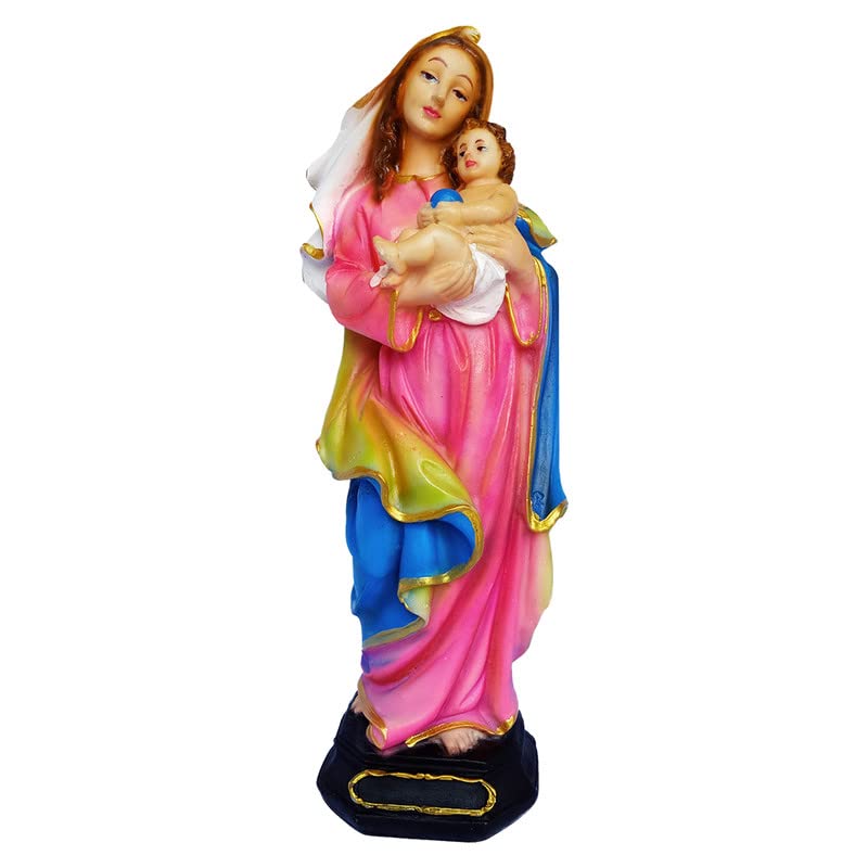 Newven Polymarble Madona Showpiece Idol Christian Statues Mother Mary Catholic Wall Decorative Figurine for Living Room 30 X 10X 8 Cm, Multicolour, 1 Piece - Image 5