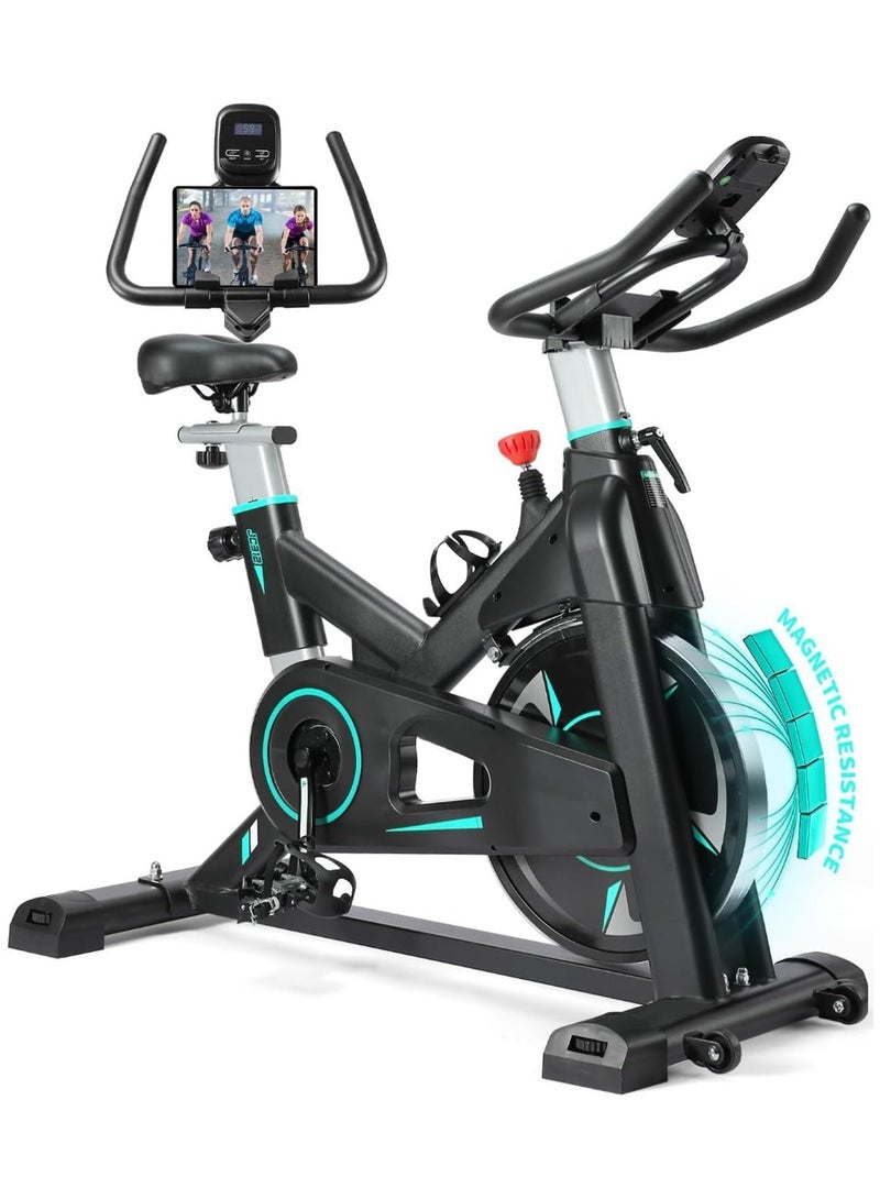 Exercise Bike,Stationary Bike for Home, Indoor Bike with Silent Belt Drive, Heavy Flywheel, Comfortable Seat Cushion and Upgraded Digital Display - Image 1