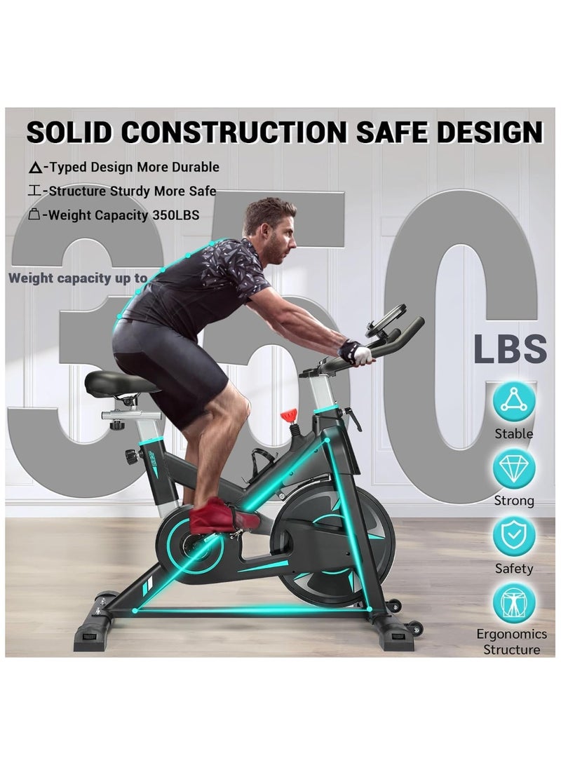 Exercise Bike,Stationary Bike for Home, Indoor Bike with Silent Belt Drive, Heavy Flywheel, Comfortable Seat Cushion and Upgraded Digital Display - Image 2