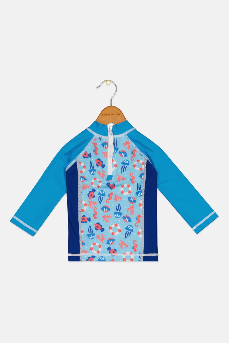 COEGA SUNWEAR Toddlers Girl Graphic Print Rash Guard, Multicolor  - Image 2