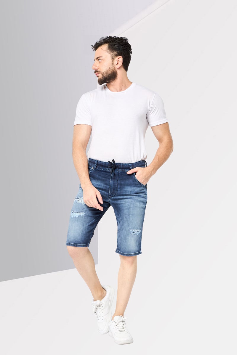 DIESEL شورتات جينز مغسولة للرجال، زرقاء - Image 2