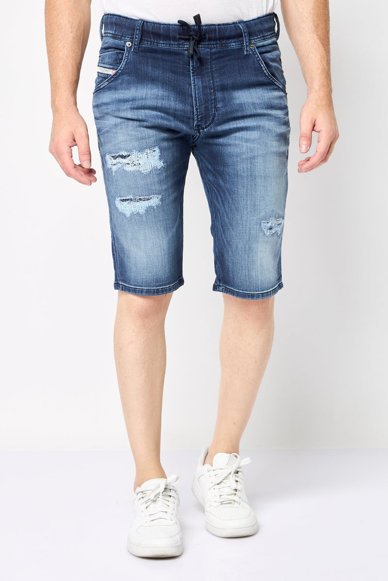 DIESEL شورتات جينز مغسولة للرجال، زرقاء - Image 1