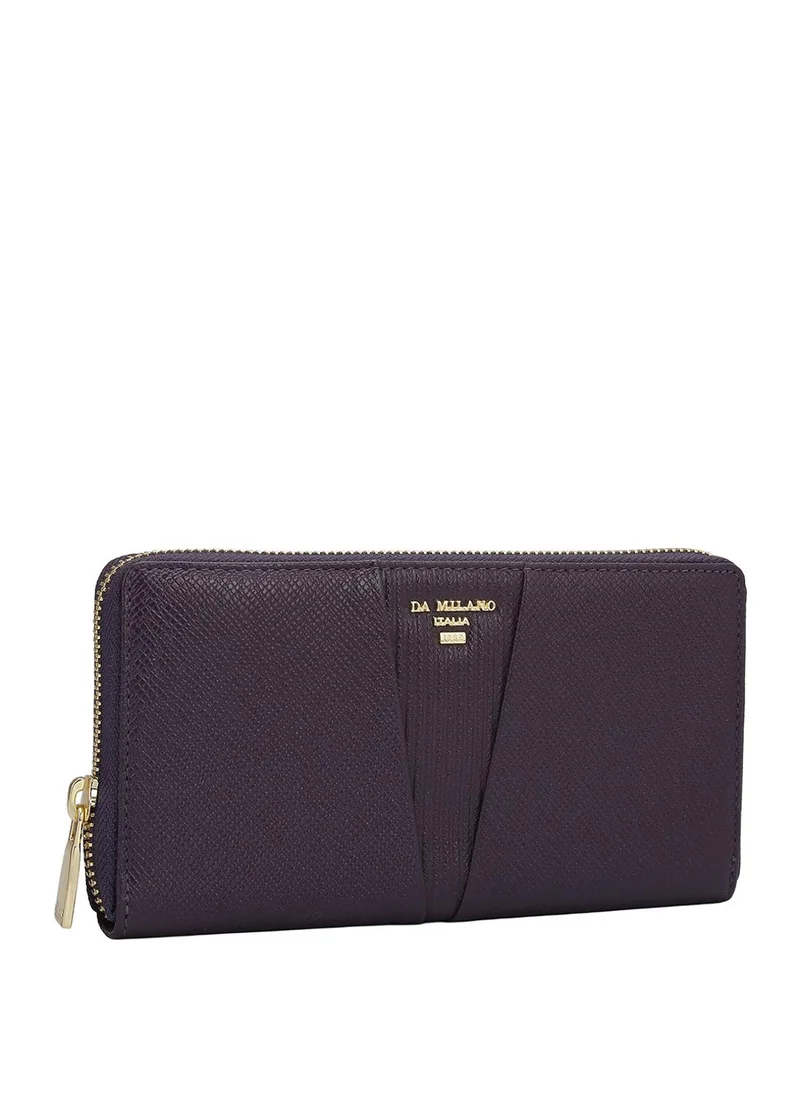 دا ميلانو محفظة نسائية جلد طبيعي أحمر من دا ميلانو