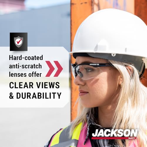 Jackson Safety SG Safety Glasses - Eye Protection for Men & Women - Anti-Scratch Lens with Black Frame - ANSI Z87.1 - Pack of 3 (Multiple Styles) - Image 5