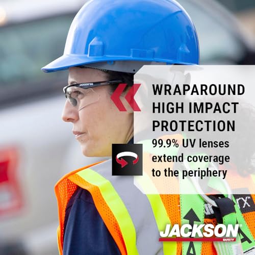 Jackson Safety SG Safety Glasses - Eye Protection for Men & Women - Anti-Scratch Lens with Black Frame - ANSI Z87.1 - Pack of 3 (Multiple Styles) - Image 4