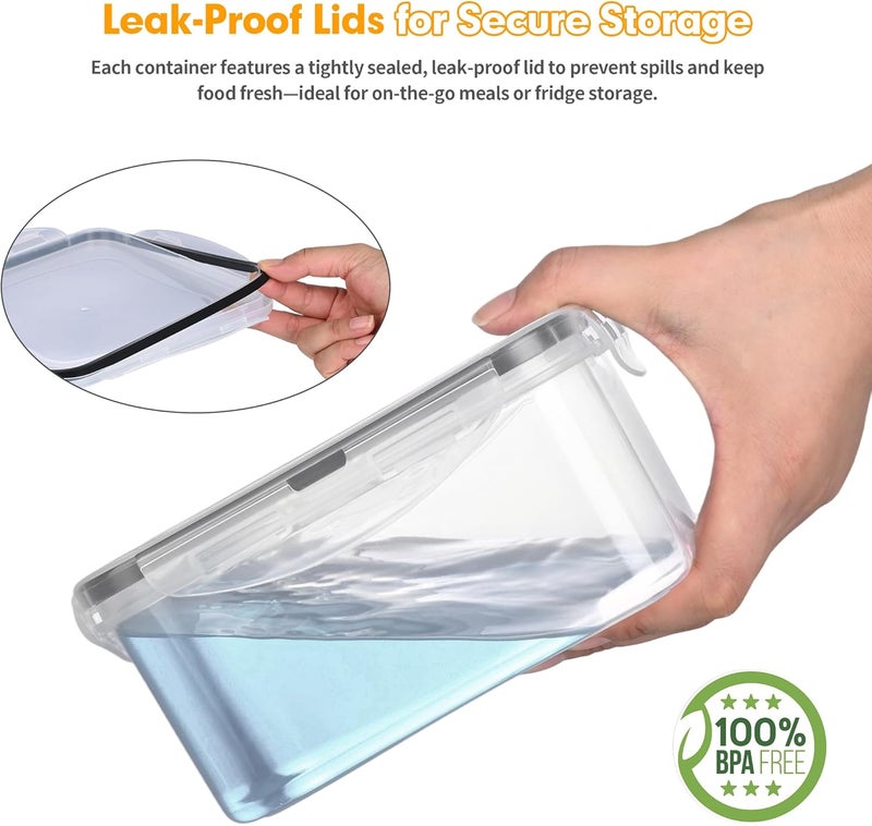 CLWVPCOT 5 Pack Large Food Storage Containers with Leak-Proof Lids, Stackable Kitchen Storage Bowls Sets (14/30/54/80/128 oz), Reusable Meal Prep Plastic Containers, BPA-Free, Dishwasher Safe - Image 4