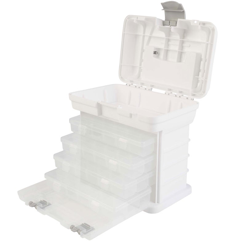 Stalwart Portable Tool Box Small Parts Organizer with Drawers and Customizable Compartments for Hardware Fishing Tackle Beads or Crafts by Stalwart White - Image 2