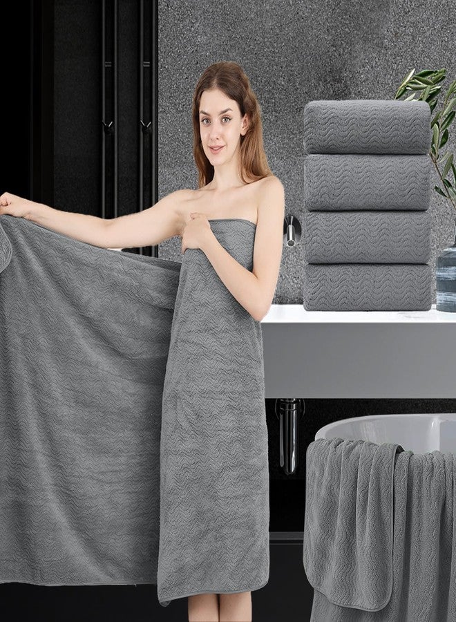 JessyHome 4 Piece Oversized Bath Sheet Set 35"x70" Grey - Extra Large Highly Absorbent Quick Dry Premium Towels for Bathroom, Spa, Gym, Hotel - 600GSM Shower Towel for Daily Use - Image 1