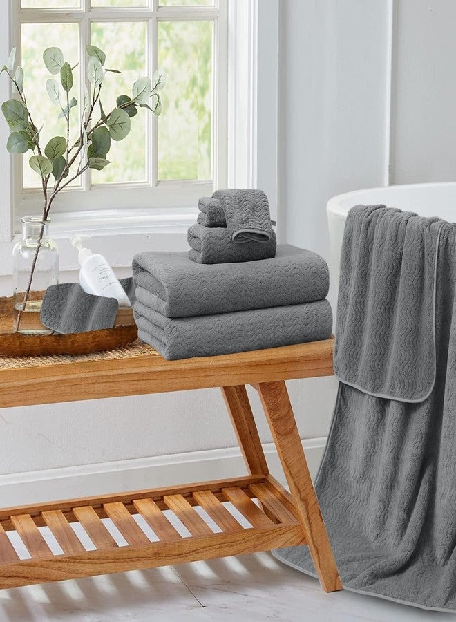 JessyHome 4 Piece Oversized Bath Sheet Set 35"x70" Grey - Extra Large Highly Absorbent Quick Dry Premium Towels for Bathroom, Spa, Gym, Hotel - 600GSM Shower Towel for Daily Use - Image 3