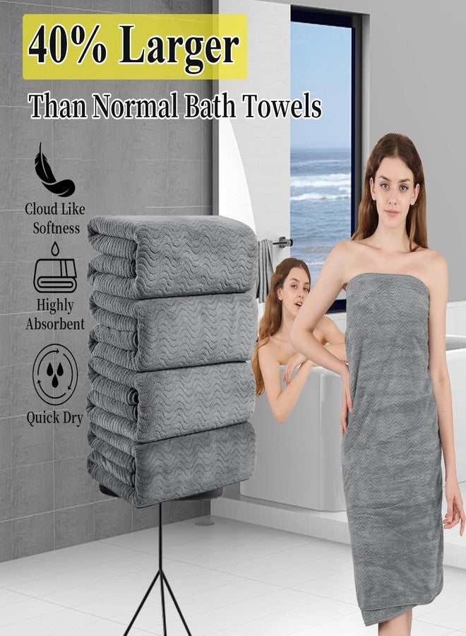 JessyHome 4 Piece Oversized Bath Sheet Set 35"x70" Grey - Extra Large Highly Absorbent Quick Dry Premium Towels for Bathroom, Spa, Gym, Hotel - 600GSM Shower Towel for Daily Use - Image 2