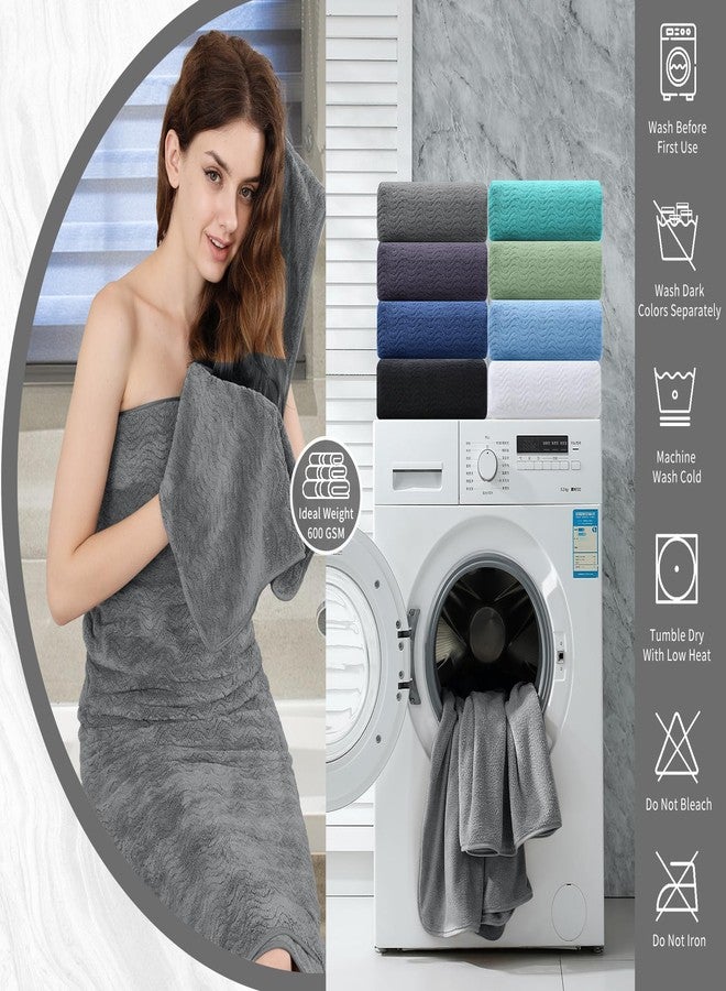 JessyHome 4 Piece Oversized Bath Sheet Set 35"x70" Grey - Extra Large Highly Absorbent Quick Dry Premium Towels for Bathroom, Spa, Gym, Hotel - 600GSM Shower Towel for Daily Use - Image 5