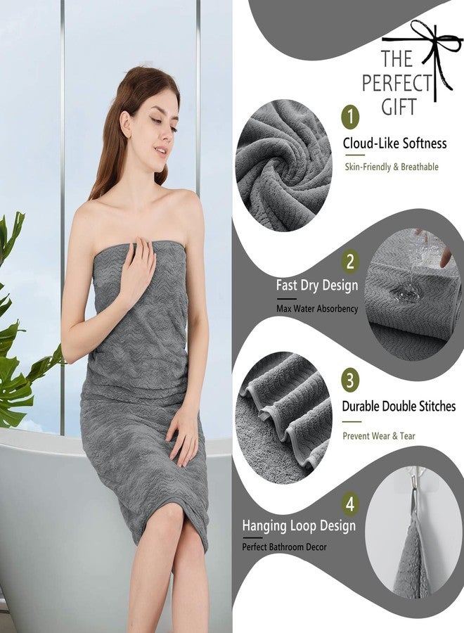 JessyHome 4 Piece Oversized Bath Sheet Set 35"x70" Grey - Extra Large Highly Absorbent Quick Dry Premium Towels for Bathroom, Spa, Gym, Hotel - 600GSM Shower Towel for Daily Use - Image 4