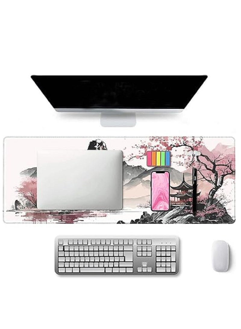 Large Mouse Pad For Desk 900x400x3mm Extended Mousepad With Stitched Edges Desk Pad Mat With Anti-Slip Base Keyboard Pad Gaming Mouse Pad For Home Office - Image 5