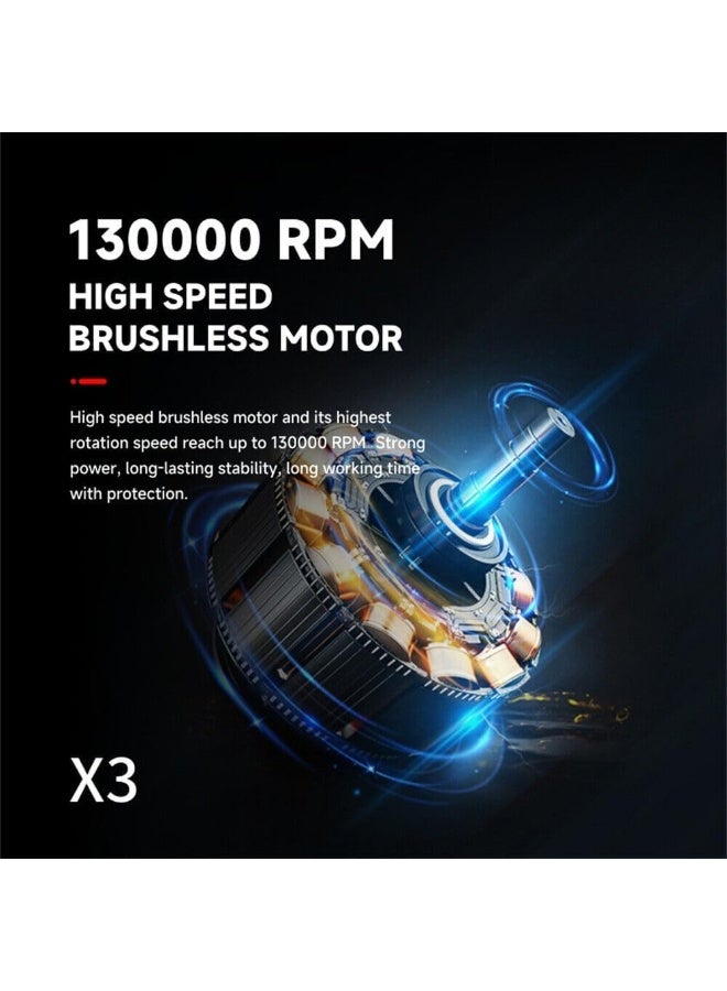 منفاخ توربو نفاث محمول وقوي - 130,000 دورة في الدقيقة - لاسلكي وقابل للشحن - خفيف وعملي للتنظيف والتبريد السريع - Image 4