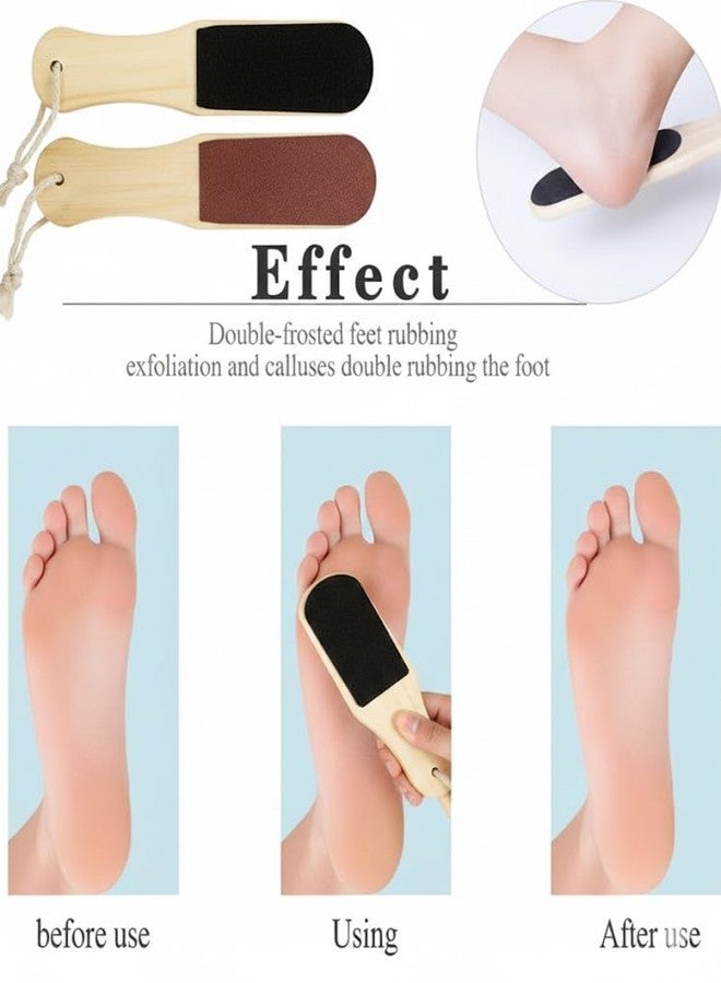 GMG Wooden Foot Scrubber for Dead Skin, Dual-Sided Callus Remover with Coarse and Fine Grit, Natural Wood Handle with Hanging Rope - Image 3