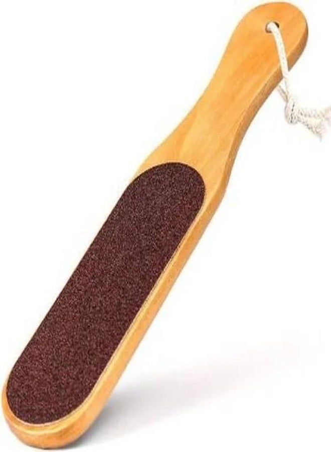 GMG Wooden Foot Scrubber for Dead Skin, Dual-Sided Callus Remover with Coarse and Fine Grit, Natural Wood Handle with Hanging Rope - Image 2