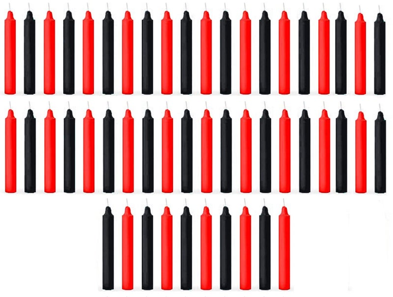 ASIDEA Stick Candles for Diwali Decoration Birthday Festival Celebration BlackRed