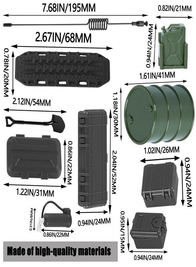 hopsupRC Accessories Simulation Decoration for 1/18 1/24 TRX4M SCX24 RC Crawler,Hydraulic Jack/Oil Drum/Tow Rope/Recovery Board/Wooden Box/Antennas/Mini Luggage/Fire ExtinguisherNet/Toolbox,Black - Image 4