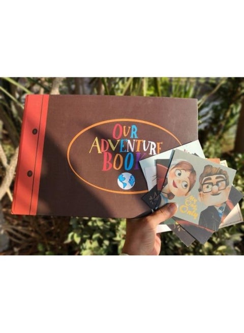 ألبوم صور كتاب المغامرات،  مع 4 ورقات ملصقات و10 بطاقات بريدية، أغلفة كرتون مقوى، 50 ورقة