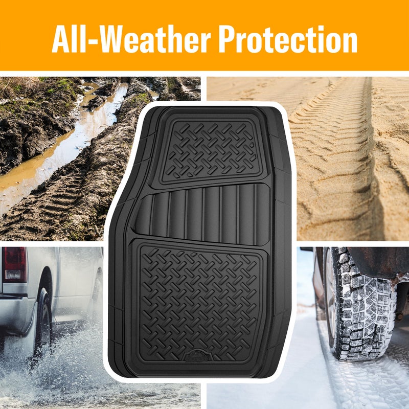 Armor All 2-Piece Truck Floor Mats, Heavy-Duty All-Weather Mats for Trucks â€” Black - Image 3