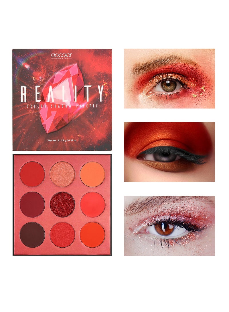 docolor docolor Eyeshadow Palette 9 Colors Red Pearlescent Gemstone Shadow Palette Highly Pigmented Mattes Shimmers Naked Smokey Glitter Cream Colorful Powder Blendable Long Lasting Waterproof Makeup Palette  - Image 1