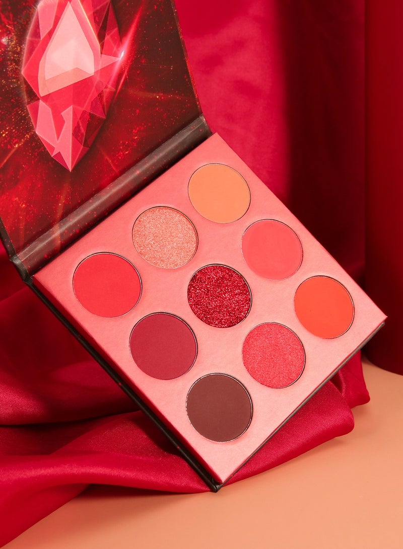 docolor docolor Eyeshadow Palette 9 Colors Red Pearlescent Gemstone Shadow Palette Highly Pigmented Mattes Shimmers Naked Smokey Glitter Cream Colorful Powder Blendable Long Lasting Waterproof Makeup Palette  - Image 5