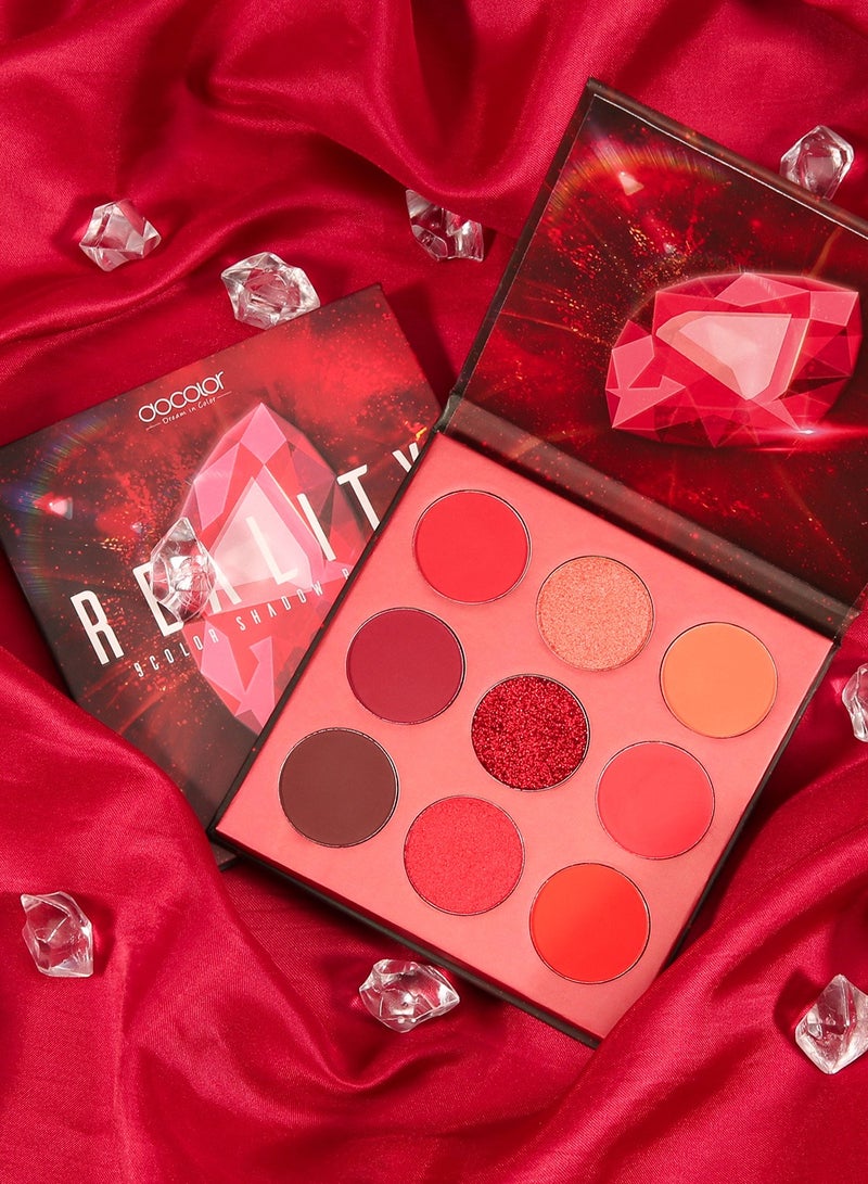 docolor docolor Eyeshadow Palette 9 Colors Red Pearlescent Gemstone Shadow Palette Highly Pigmented Mattes Shimmers Naked Smokey Glitter Cream Colorful Powder Blendable Long Lasting Waterproof Makeup Palette  - Image 4