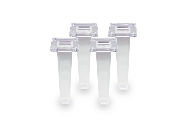 Generic JMB Metal Crafts Modern Acrylic Sofa Legs in Crystal White 8Inch CrystalClear Glossy Finish with HeavyDuty Home Dcor Leg with Fitting Pack of 4 85 x 85 x 16 cm 85 x 85 x 18 cm  - Image 1