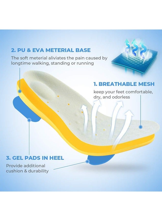 1 Pair Sports Insole, [Shock Absorption] [Sweat Absorption] [Antibacterial] [Breathable] [Anti-Odor] Cuttable Insole, Sneakers Insole for Unisex Men Women(M)  - Image 2