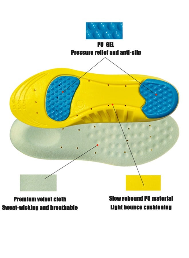 1 Pair Sports Insole, [Shock Absorption] [Sweat Absorption] [Antibacterial] [Breathable] [Anti-Odor] Cuttable Insole, Sneakers Insole for Unisex Men Women(M)  - Image 5