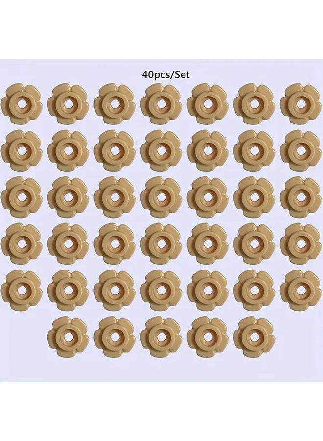 Light Flesh Color 40pcs Mini Building Blocks DIY Flower Garden Scene Play Set Christmas Birthday Gift - Image 1