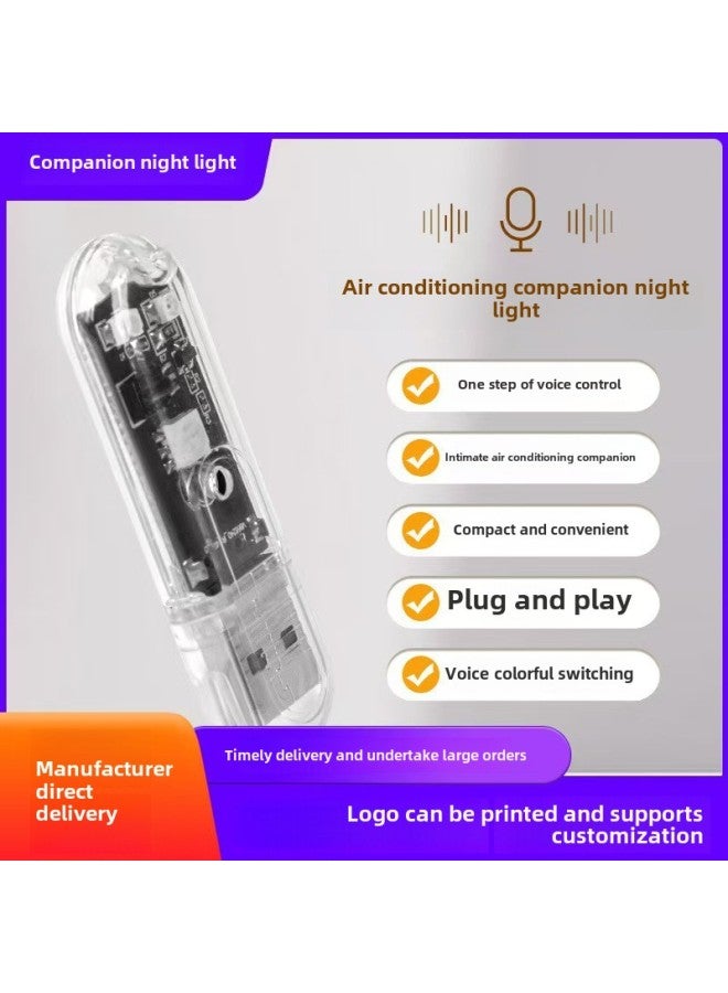 Usb Light Decorative Illumination Led Strip Lights Dimmable Color Changing Tape Lights Ambient Lighting-Color:35.u-shaped Intelligent Voice-colorful Switching (can Control Air Conditioner Opp Bag)  - Image 1