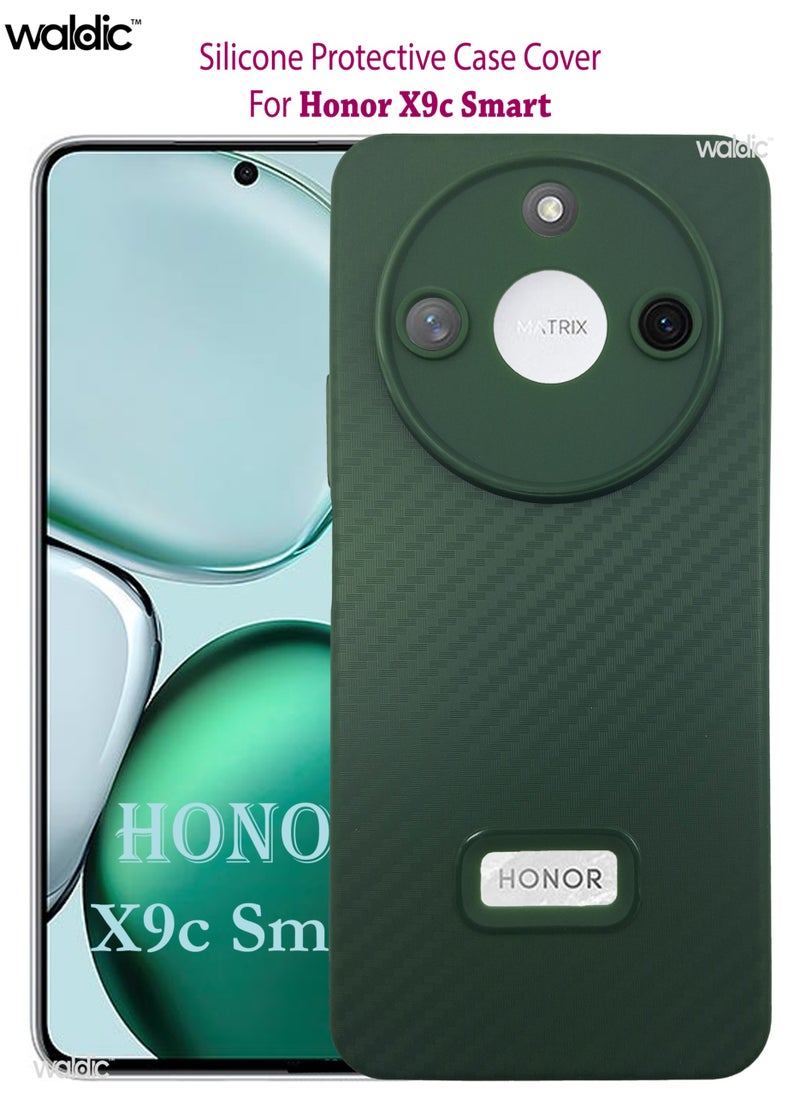 Waldic - Honor X9c Smart Ultra Light Slim Shockproof Silicone TPU Anti Slip Scratch Resistant Back Case Cover | Silicone Protective Back Case Cover With Brand Label Visible For Honor X9c Smart - Black - Image 1