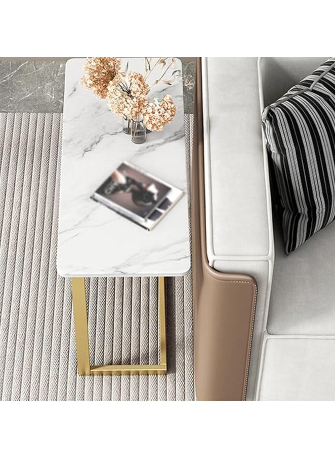 LINGWEI Modern Marble Top Sofa Side Table Coffee Table, Bedside End Table - Image 3