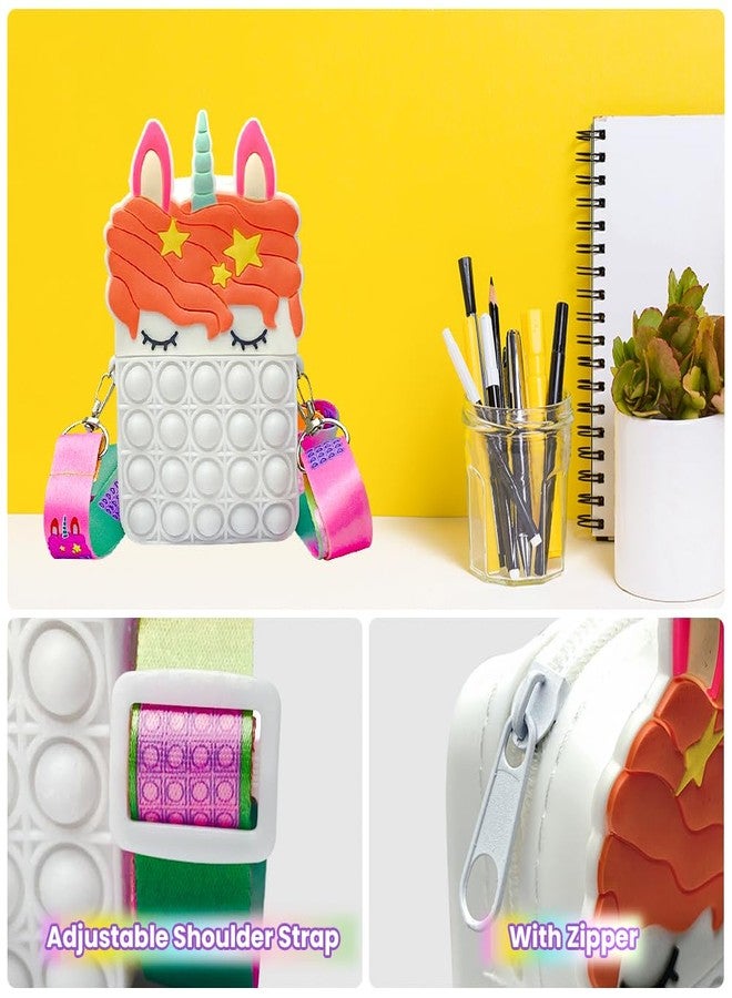 Vaayu Pop It Bag - White Unicorn Sling Bag for Girls & Kids - Small Size - Image 3