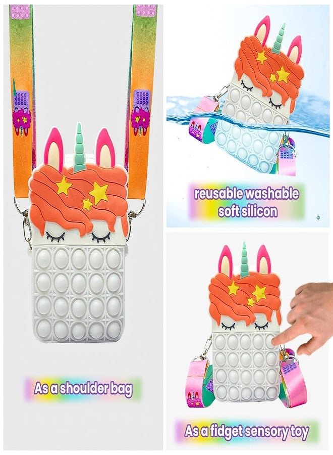 Vaayu Pop It Bag - White Unicorn Sling Bag for Girls & Kids - Small Size - Image 4