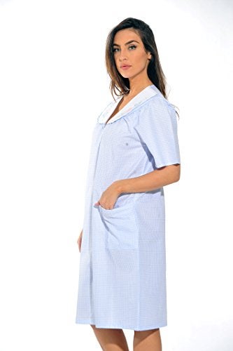 Dreamcrest 8511-Blue-S Short Sleeve Duster/Housecoat/Women Sleepwear - Image 2