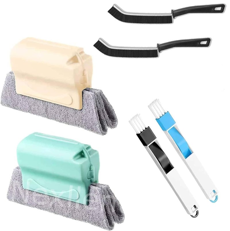 KWINTO 6Pcs Sliding Window Groove Cleaning Brush | Crevice Cleaner Tools | Quickly Clean All Window Slides and Gaps | Bathroom Gap Cleaning Brush,Dead Corner Multifuctional Brushes - Image 1